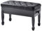 FILISITE Adjustable Duet Piano Bench with Storage, Heavy Duty Solid Wood Double Piano Stool Keyboard Bench Seat with PU Leather Padded Cushion (Black)
