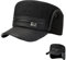 crazy bean Winter Cap Herren mit Ohrenklappen Warme Fliegermütze mit Schirm Basecap Schiebermütze Herren Schwarz Kunstfellmütze Leder Schwarz A