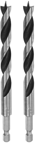 QUARKZMAN 2 Stück 10 mm Brad Point Bohrer, Holzbohrer Metall Lagerstahl 1/4 Sechskantschaft Bohrtiefe 82 mm Arbeitslänge Spiral-Twist-Bohrwerkzeug für Weichholz Sperrholz Kunststoff