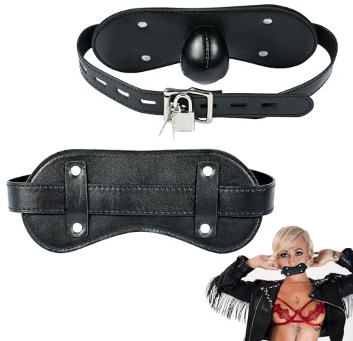 Kutocesy Baillon de Bouche en Cuir Réglable Noir Soft Ball Gag Strap BDSM Bondage Erotique Fetish Sex Toys for Couples