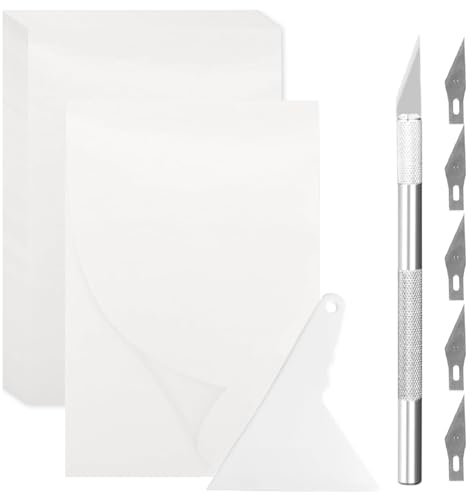 Kiuiom Diamond Painting Trennpapier 150 Blatt Doppelseitiges Aluminiumlegierung-Messer Set Korrekturwerkzeug
