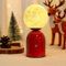 MUCHER Moon Lamp Rechargeable Battery Operated Bedside Table Lamp 3 Colors Touch Control Cordless LED Lamp for Home Weddings Parties (Red)