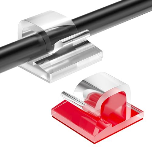 Zeripikfoasp 150 Pezzi Clip Per Cavi, Autoadesivo Clip Cavo, Fermacavi Supporto Organizer la Gestione Dei Cavi, Ferma Cavi Adesivi, per Luce Fata, Muro, Ufficio, Caricabatterie (Trasparente)