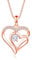 Loutade Necklace for Women Girls, S925 Rose Gold Heart-Shape Necklaces Pendant with 45+5cm Silver Chain, Fashion Dainty CZ Infinity Jewellery Gifts for Mum Daughter Girlfriend on Mothers Day Birthday