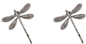 2 Stück silberne Libellen-Haarspangen, Haarnadeln, französische Haarspange, Braut-Kopfschmuck, Hochzeit, Retro, Antik-Silber, Haar-Accessoires