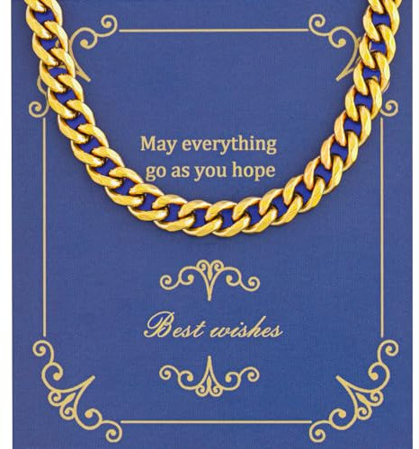 Sahoottie Goldkette Herren 46cm Lang 6mm Breit Panzerkette Herren Kubanische Edelstahl Gold Kette Männer Halskette Mann Edelstahlkette Männer Hip-Hop Kette