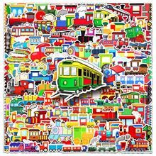 100Stück Züge Aufkleber für Gepäck,Stoßstange,Fahrrad,Kühlschrank,Laptop,Motorrad,Kawaii Transport Auto Wasserdicht Vinyl Aufkleber,Kinder Junge Geschenk,Trains Niedliche Cartoon Graffiti Sticker