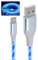 USB C Charger Cable Support Data Transmission 2M 60W Type C Cable Fast Charging Light Up Lead Braided USB A to USB C for Samsung Galaxy S24 S23 Note 10 Huawei P9 Pixel 7 iPad Switch PS5 Etc,Blue