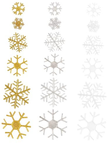 DIYEAH 18stücke Schneeflocken Applikationen Für Weihnachten Bunte Stoffaufnäher Für Kreative -projekte Bekleidung Taschen Und Dekoration