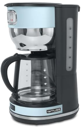 Muse MS-220 VB Retro Filterkaffeemaschine 1,4L – Glaskanne, Warmhaltefunktion & Tropfstopp | Für bis zu 12 Tassen gemahlenen Kaffee
