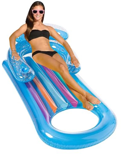 Moxeupon Bouées Gonflables pour Adultes | Fauteuil Flottant à Gonflage Rapide - Flottant Étanche pour Été, Lac, Jardin, Vacances, Camping et Bord de Piscine