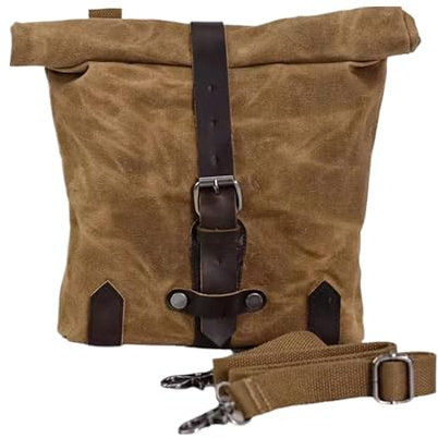 Generisch Motorrad Satteltasche Vintage Motorradtasche wasserdichte Gewachste Canvas-Tasche Motorrad Werkzeugtasche Gepäckträgertasche Multifunktional Hecktasche Motorradzubehör