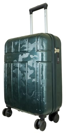 Monopol Reisekoffer und Kofferset 3tlg Hartschale Camo Trolley (dunkelgrün, Handgepäck - Größe S)