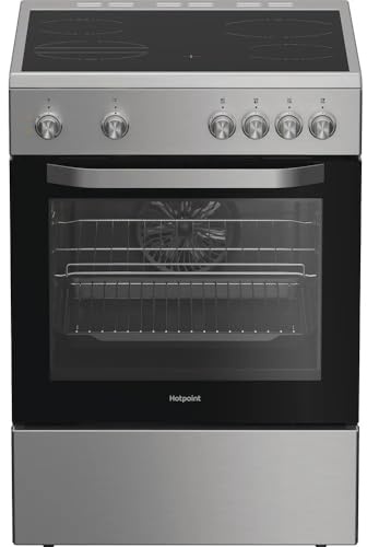 H6V5KMX/UK Multiflow 60cm Electric Ceramic Cooker – Stainless Steel, Multiflow Technology, Fan Oven, Ceramic Hob, Easy Clean, Digital Timer, 72L Capacity, A Rated