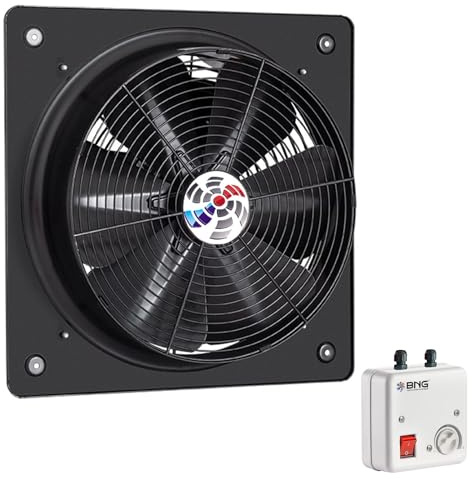 BSMS Ventilateur axial 230 V - Ventilateur axial - Ventilateur mural et fenêtre - Ventilateur mural - Ventilateur axial - Avec régulateur de vitesse 5 A (600)