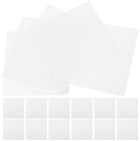 Ciieeo Chiffons de Polissage en Daim Blanc Nettoyage et L'entretien Quotidien Lot de 50 Facile à Entretenir et Nettoyer pour Bijoux et Écrans