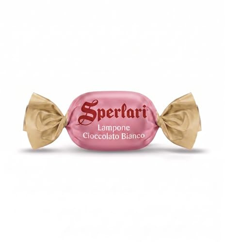 Sperlari Caramelle Dure Gusto Lampone e Cioccolato Bianco Sacchetto da 1 Kg, Senza Glutine