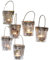 Loberon Windlicht 6er Set Lisanne, mundgeblasen, in Handarbeit gefertigt, Filigrane Henkel zum Aufhängen, für Teelichter geeignet, Kerzenhalter, Dekoration,Glas, Eisen, klar