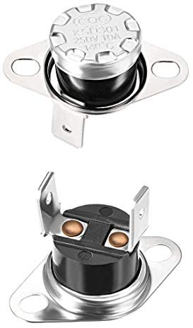 sourcing map KSD301 Thermostat 140 °C / 284 °F 10A N.C Einstellen der Schnappscheiben-Temperaturschalter für Mikrowelle, Backofen, Kaffeemaschine 2 Stück
