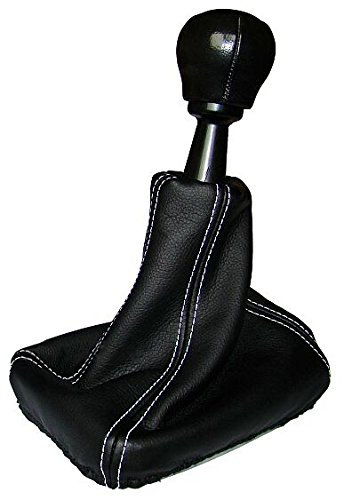 Schaltmanschette Schaltsack Sack Schwarz Faden Weiß Echt Leder myshopx SA86
