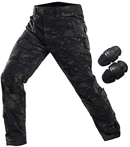 HANSTRONG GEAR Militär Armee Taktische Airsoft Paintball Schießen Hosen Kampf Männer Hosen mit Knie Pads (MCBK, XL-36W)