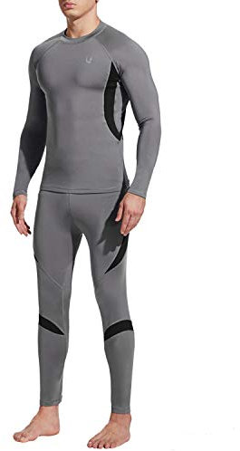 UNIQUEBELLA Thermo Unterwäsche Set, Funktionswäsche Herren Skiunterwäsche Winter Suit Ski Thermo-Unterwäsche Thermowäsche Unterhemd + Unterhose