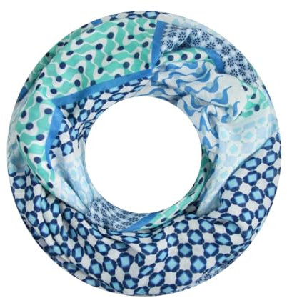 Majea Damen Loop Schal Schlauchschal Halstuch (880025) (blau 3)