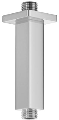 KATAIS Quadratischer Duscharm mit Flansch und Teflonband, Wandmontage, Rohr-Duscharmverlängerung, Duschkopfverlängerung für festen Duschkopf & Handbrause, 10,2 cm, Chrom