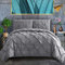 CoutureBridal Grau Dunkelgrau Bettwäsche 200x200cm Luxus Pintuck Plisseefalten Mikrofaser Wendebettwäsche Set Doppelbett Uni Bettbezug mit Reißverschluss und 2 Kissenbezug 80x80cm