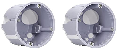 Voxura Schallschutzdose 2K Hohlwand-Gerätedose Schallschutz-Gerätedose Verbindungsdose Schalterdose winddicht Ø 68mm 60,5mm Tiefe tief M25 HW Grau 2 Stück