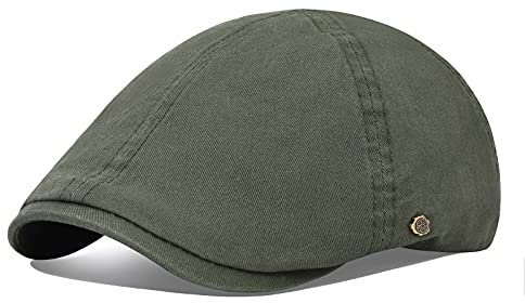 VOBOOM Flache Kappe Cabbie Hut Gatsby Ivy Cap Irische Jagdmütze Newsboy, Grün (Army Green), Einheitsgröße