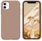 DOMAVER Coque iPhone 11, Silicone Liquide Case Téléphone iPhone 11 Antichoc Doublure en Microfibre Housse de Protection iPhone 11 Antidérapante Etui Fin Mat, Brune Caramel