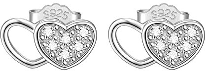 Unendlichkeit Ohrringe 925 Sterling Silber Ohrstecker Für immer Liebe Akzent Modeschmuck für Frauen Mädchen mit Geschenkbox (klein-Liebe)