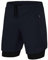 TCA Ultra Laufhose Herren 2 in 1 Kurze Sporthose Trainingsshorts Laufshorts mit integrierter Kompressionshose und Reißverschlussfach - Dunkelblau/Schwarz (2X reißverschlusstasche), XXL