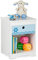 Relaxdays Nachttisch Kinder, Seemann-Design, Schublade & Staufach, Kinderzimmer Kommode, HBT: 41 x 32 x 31 cm, weiß/blau