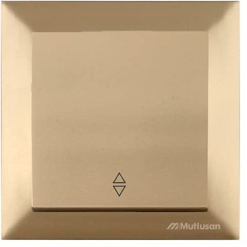 Mutlusan CANDELA Set: Wechselschalter mit Rahmen - Unterputz, Einbau - Gold, goldfarben, Messing, Bronze, Kupfer