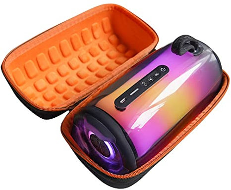 Für JBL Pulse 5 Hartschalenkoffer, drahtloser Bluetooth Lautsprecher EVA wasserdichte Reisetasche, tragbare Umhängetasche für Pulse 5 (orange Innenfutter)