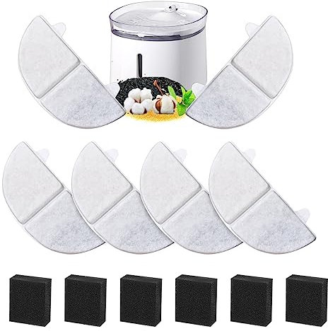 6+6pcs Katzenbrunnen Filter,Trinkbrunnen Filter für 68oz/2L Trinkbrunnen für Katze Hunde Ersatzfilter(Modell: WF20,CF20)