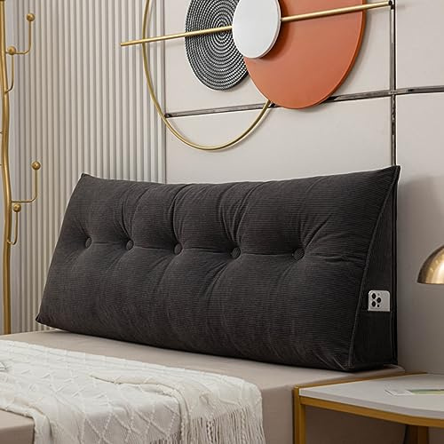 Triangulär huvudgavel kudde – 200 x 50 x 20 cm mjuka stora bekväma läskuddar för sängar soffor – ryggkorsryggstödskudde – sovrum kilkuddar