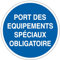 M308 - Port des équipements spéciaux obligatoires - Panneau et Signalétique d'obligation - Dimensions au choix - Norme ISO 7010