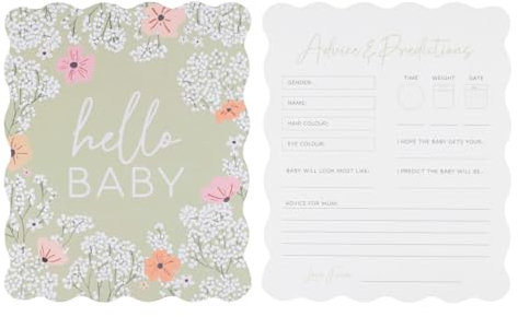 Ginger Ray Floral Hello Baby Ratschläge und Vorhersagen Karten Babyparty-Spiel, 10 Stück