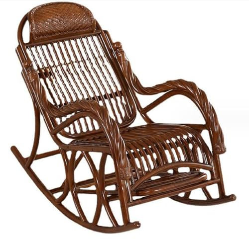 MoBShiK Garten Rattan Schaukelstuhl Outdoor Einzel Freizeit Balkon Schaukelstuhl Hause Nickerchen Lounge Stuhl Freizeit Zurück Stuhl