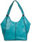 OBC Damen XXL Tasche Schultertasche Shopper Businesstasche Umhängetasche Workbag Henkeltasche Reisetasche FLECHTOPTIK Henkel Leder Optik Türkis