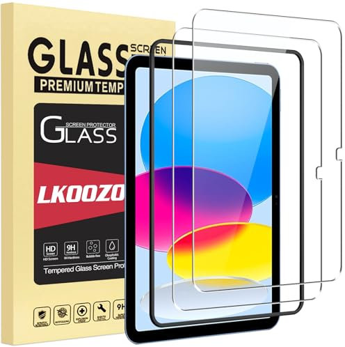 LKOOZO [2 Piezas Protector Pantalla para iPad (A16) 11ª Generación 11 Pulgadas 2025 / iPad 10ª Generación 10.9 Pulgadas 2022, con Marco de Instalación Fácil Cristal Templado