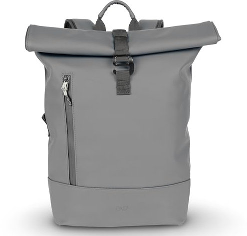 Cas8 Rucksack SOHO, Laptoprucksack für Damen und Herren, wasserfester Rucksack, Backpack mit Rolltop, Notebookrucksack 14 Zoll für Uni, Business, Freizeit & Arbeit, grau