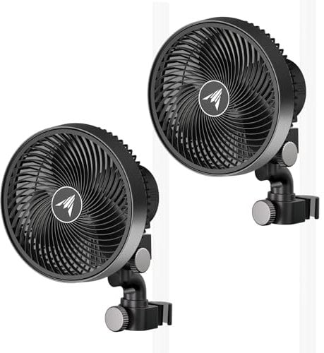 AC Infinity CLOUDRAY S6 2er-Pack, Gen 2 Grow Tent Clip-Lüfter, 6 Zoll langlebiger EC-Motor, 10 benutzerdefinierte Windgeschwindigkeiten und 10-stufige Oszillation, Hydrokultur-Umwälzkühlung, 2 Stück