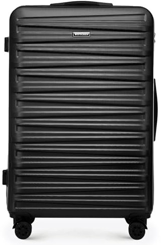 WITTCHEN Skyspeed Line Valigia grande Valigia rigida ABS Valigia grande Rolling Trolley Check-In Valigia da viaggio Serratura a combinazione Manico telescopico 4 Ruote Nero