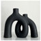 Juego de jarrones de cerámica negro mate - Jarrones decorativos modernos para salón, mesa de comedor, estantería y chimenea, jarrones minimalistas para pasillo y armario de TV
