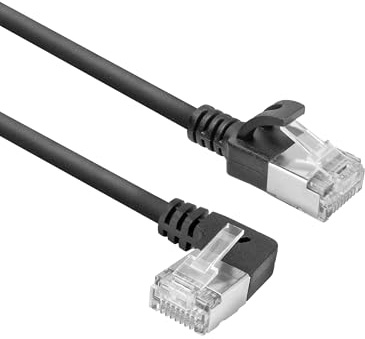 ACT CAT6A LAN Kabel Dünn U/UTP, 90° gewinkelt links, 1,5M - DA1951 | für Server und PDU