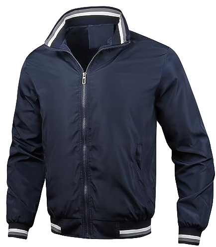 Bomberjacke Herren Leichte Dünne Übergangsjacke Herbst Blouson Stehkragen Freizeitjacke Bequeme Jacke Outdoor Herbstjacke Freizeit Jacket Bequeme Overshirt Einfarbig Winterjacke Winter Kleidung